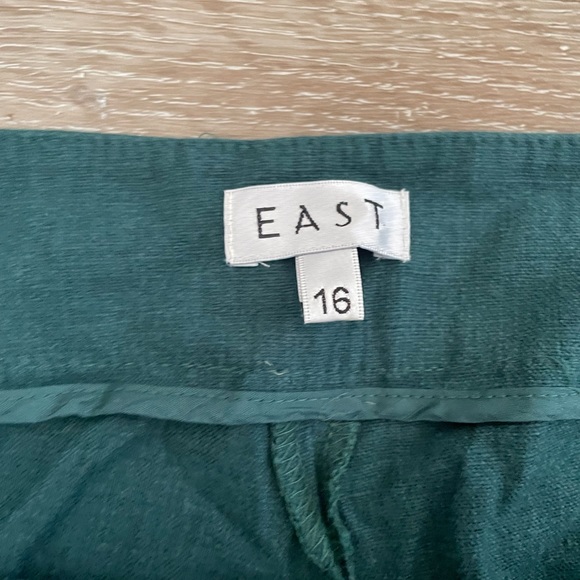 East Emerald Green Wide Leg Linen Blend Trousers Size 16 - Picture 3 of 5